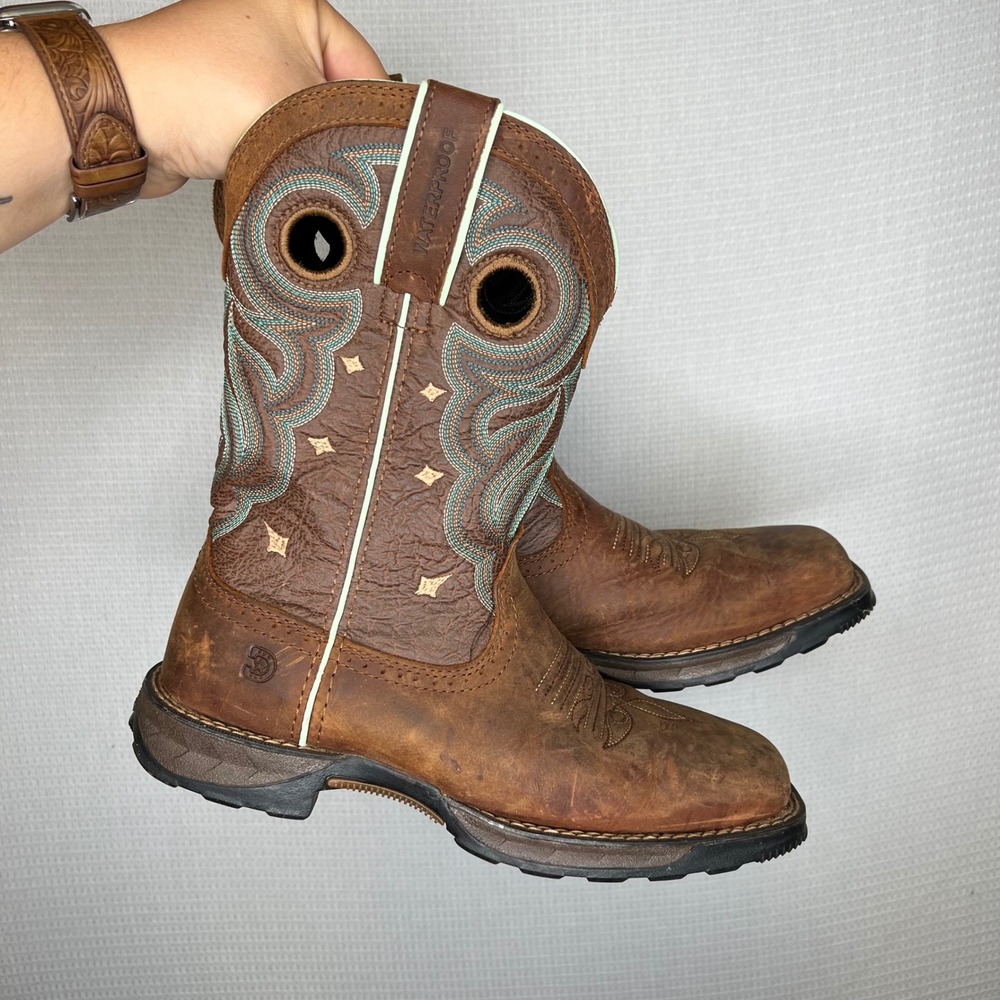 Durango Maverick Women's‎ Western Brown Leather Waterproof Cowboy Boots Size 6M